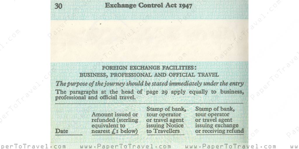 « Exchange Control Act 1947 » British Passport : United ...