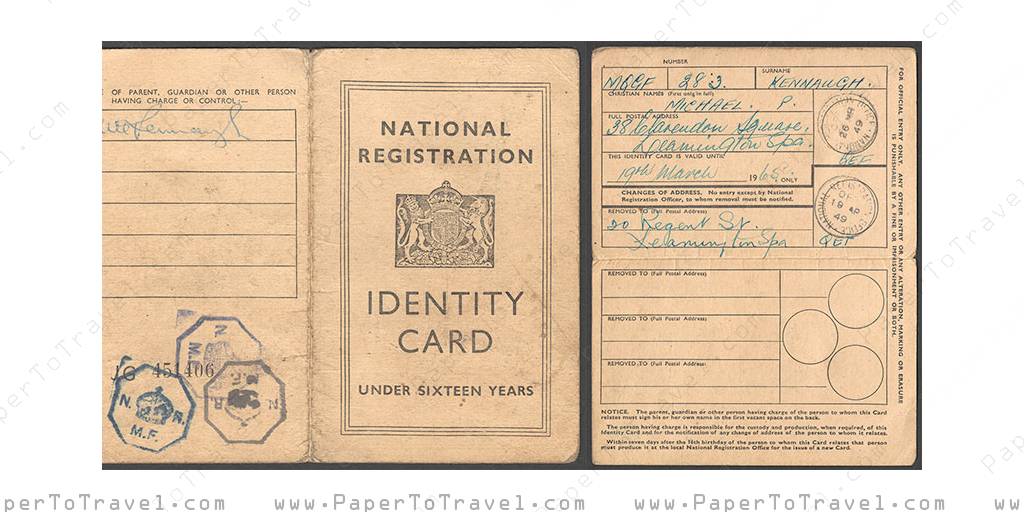 United Kingdom : WW2 - National Registration Identity Card - Thomas ...