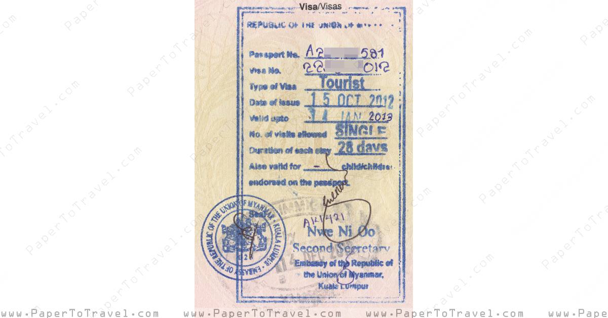 myanmar visa for malaysian