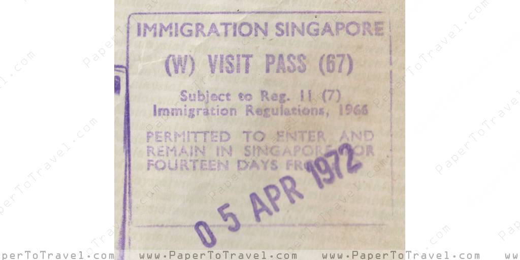 Singapore Immigration Entry Malaysia Restricted Passport To Singapore 1969 — 1974 — 1979 0230