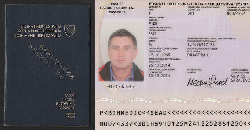 Bosnia And Herzegovina International Passport Series Vii 2014 — 2024 3124