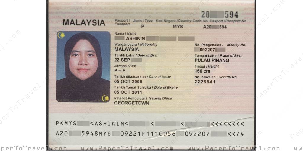 « Datapage » Malaysia : International Passport — Model G Version Iii 