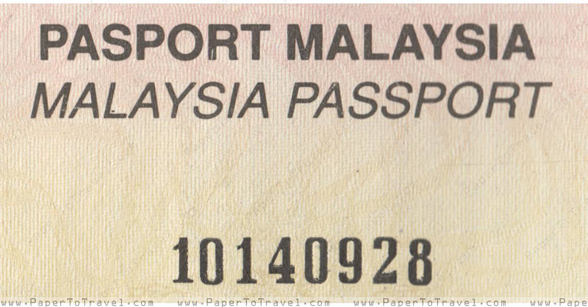 Document S Name And Number Malaysia International Passport — Model G Version I 1999 — 2004