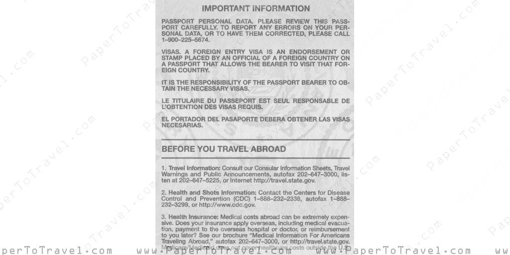 « Page 2 (Important Information) B&W » United States Of America ...