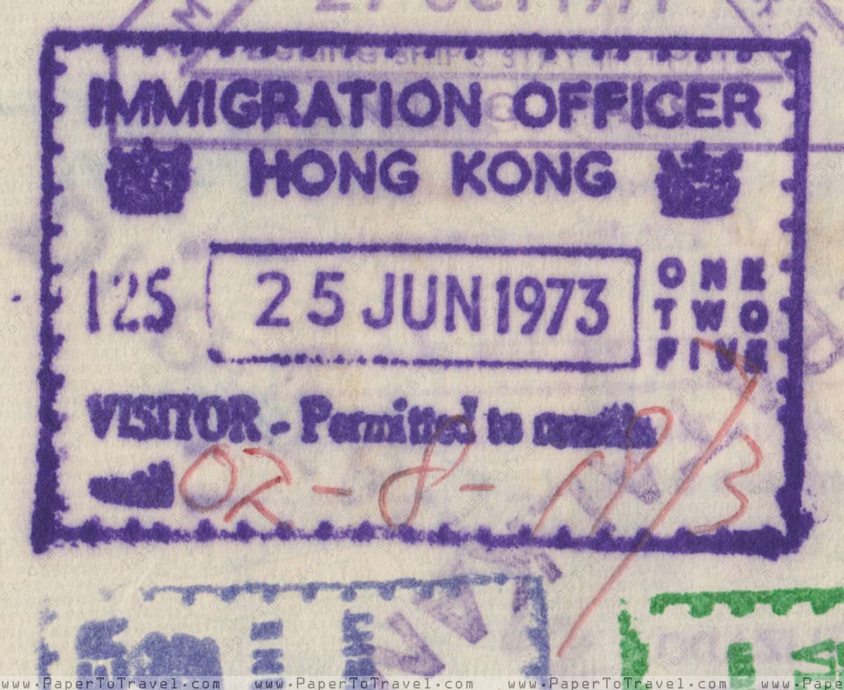 Immigration Hong Kong 1973 Malaysia International Passport Model D 1970 1975 1977 1980