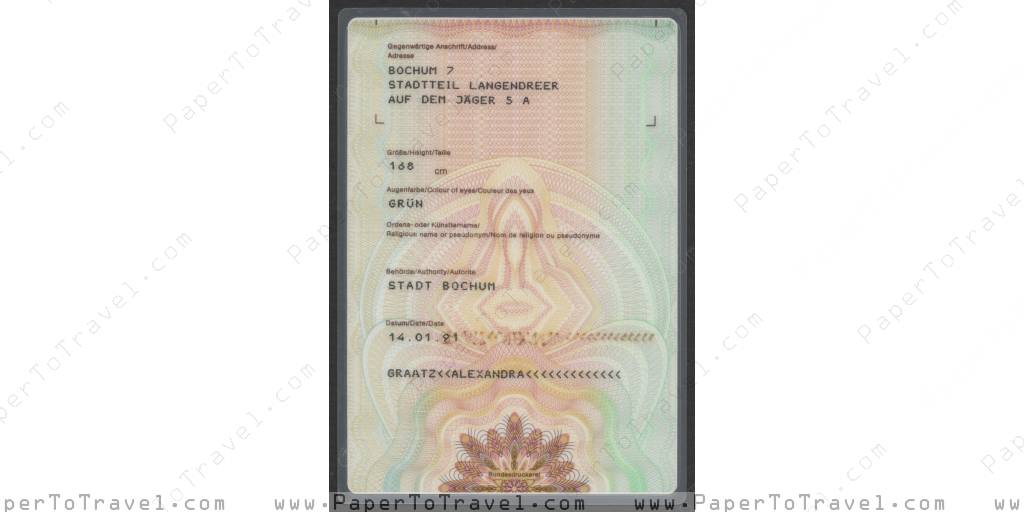 « Reverse » Germany : Identity Card (1991 — 2001)