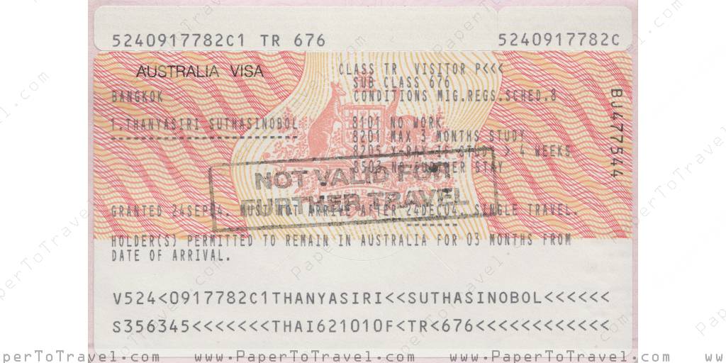 Visa For Australia 2004 Kingdom Of Thailand Passport 1999 — 2004 — 2009 With Visas For 2365