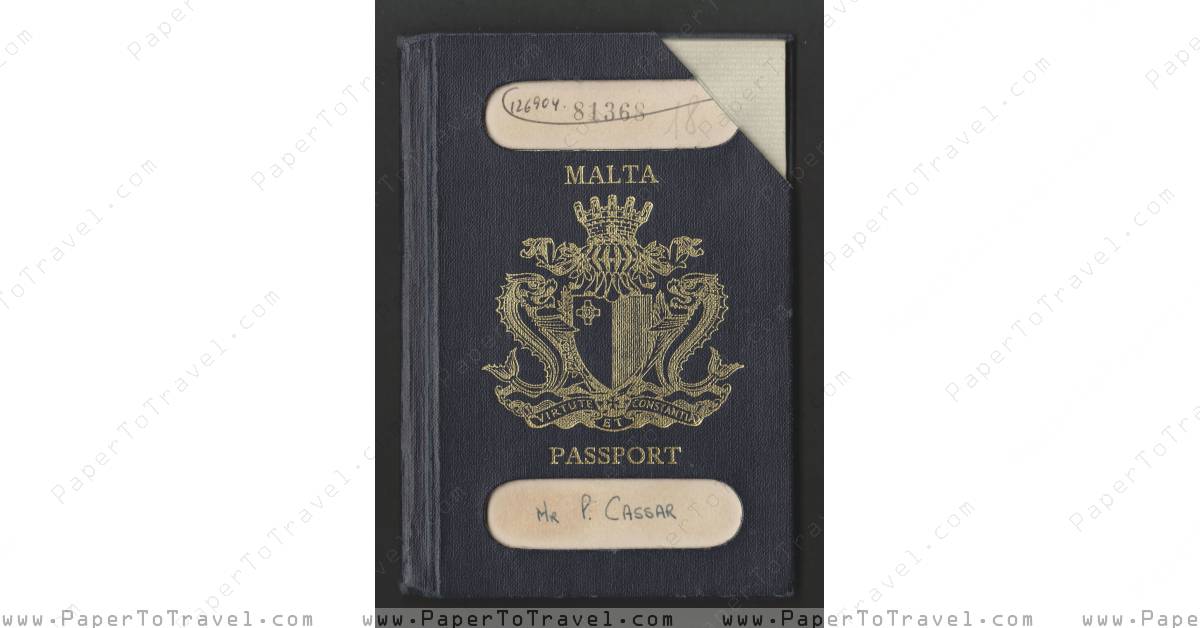 « Front Cover » Republic of Malta Passport (1973 — 1978 — 1983)