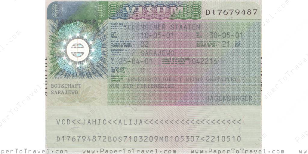« Schengen Visa (Germany) » Federation of Bosnia and Herzegovina ...