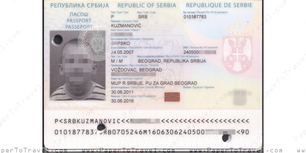 « Datapage » Republic of Serbia : International Biometric Passport ...