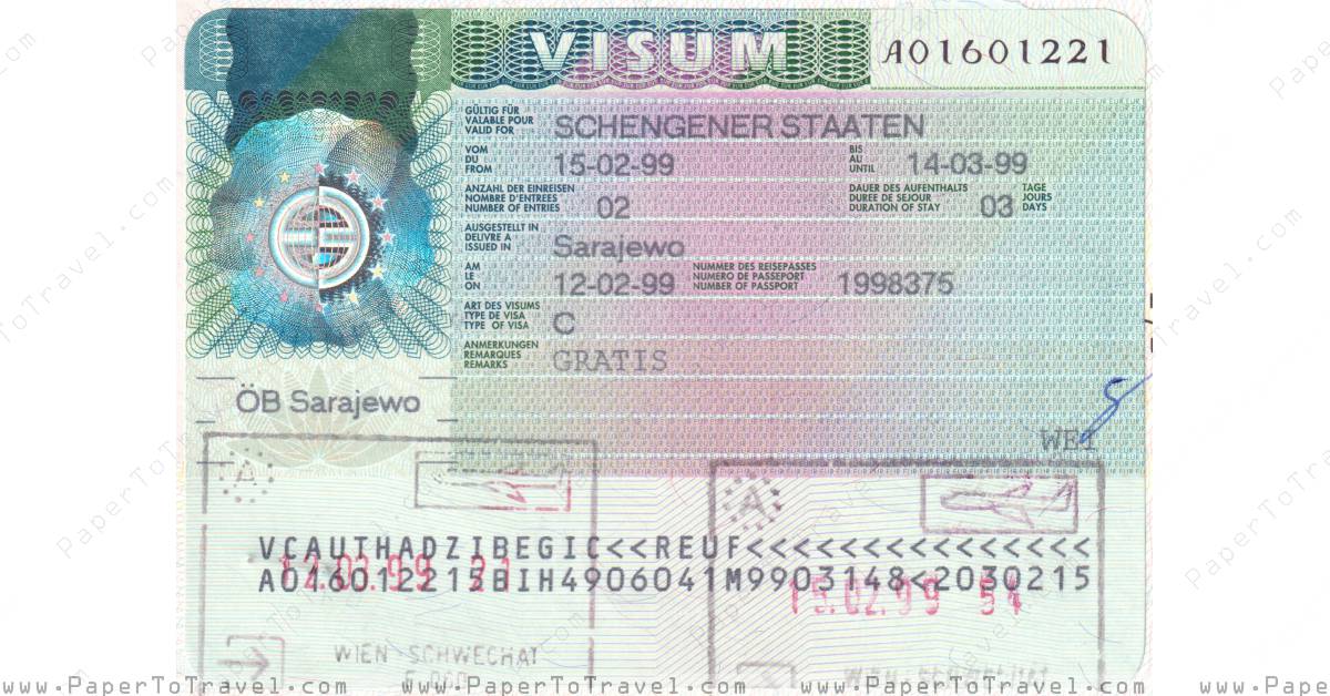 schengen-visa-1999-austria-type-c-federation-of-bosnia-and