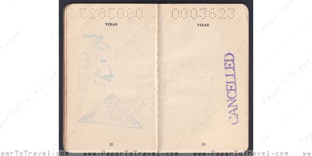 Page 22 And Page 23 Singapore Passport 1971 — 1976 6185