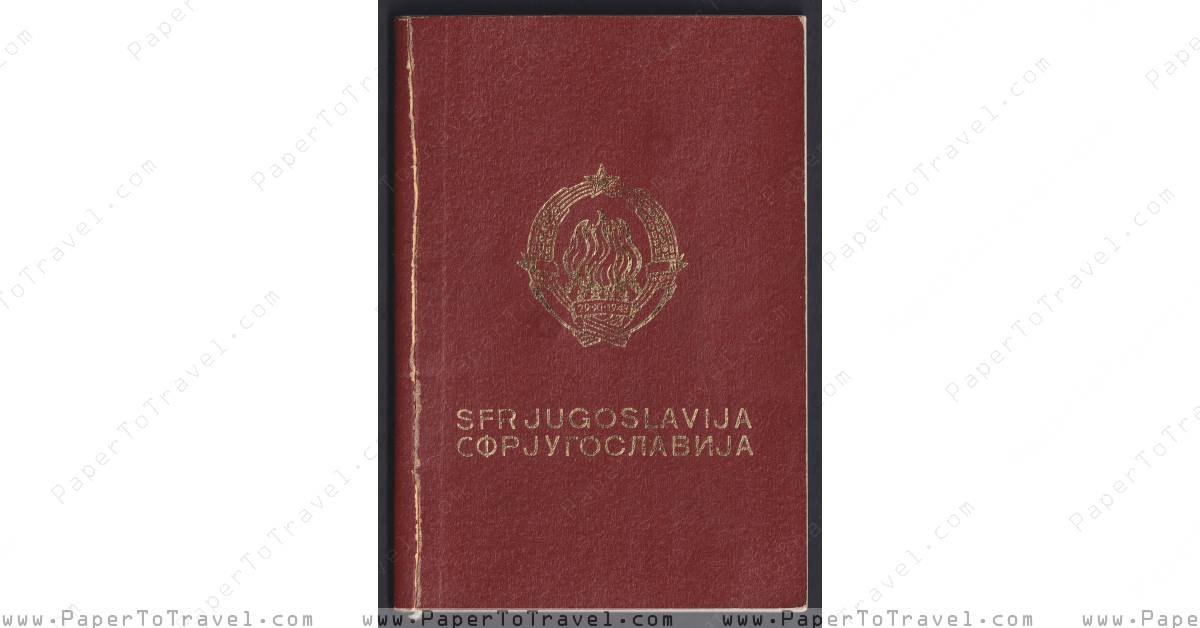 Front Cover Without Sellophane Socialist Federal Republic Of Yugoslavia Passport 1984 3416