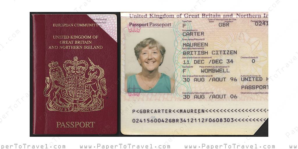 British Passport : United Kingdom of Great Britain & Northern Ireland